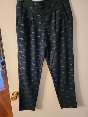 Free People Navy Sparkle Harem Pleated Front Women's Pants